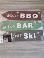 Winter Bbq, Ice bar en après ski bordjes in hout, Huis en Inrichting, Woonaccessoires | Tekstborden en Spreuken, Ophalen of Verzenden