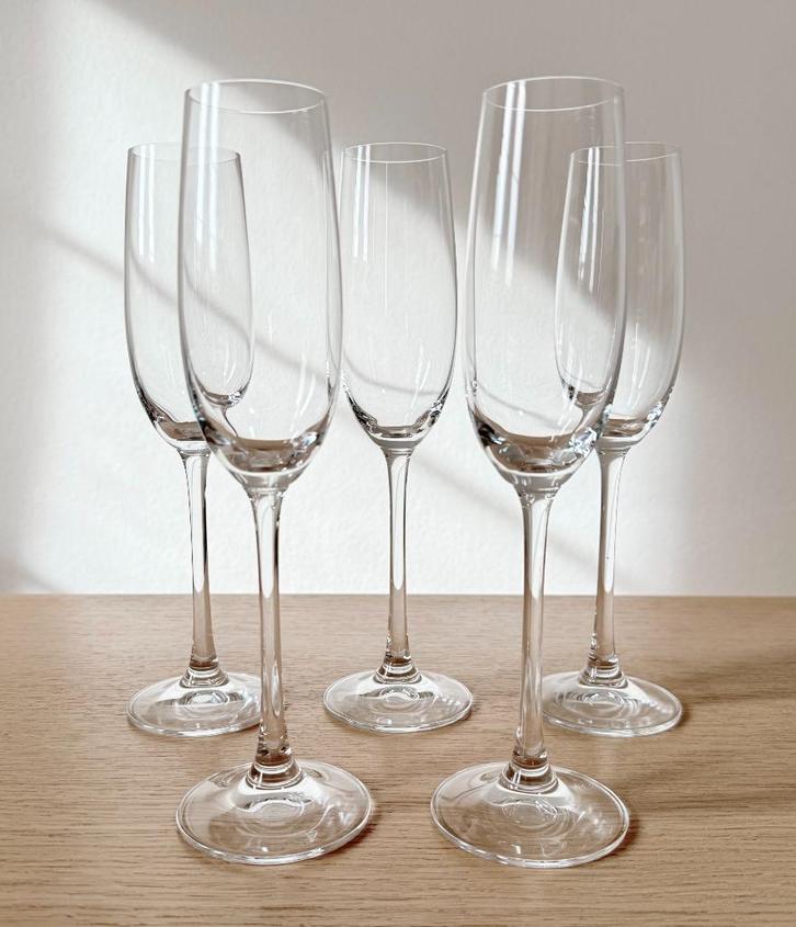 5 x Nachtmann kristallen champagneglazen / kristal / glas, Antiek en Kunst, Antiek | Glaswerk en Kristal, Ophalen of Verzenden
