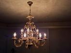 Luxe messing kroonluchter 12-lichts, opgeblonken, topstaat, Huis en Inrichting, Lampen | Kroonluchters, Ophalen, Zo goed als nieuw