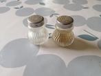 Salière et poivrière de table en verre H 4 cm, Enlèvement ou Envoi, Utilisé, Verre, Autres types