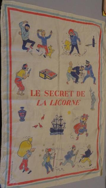 Serviette Tintin - Le Secret de la Licorne - Rarissime !!!