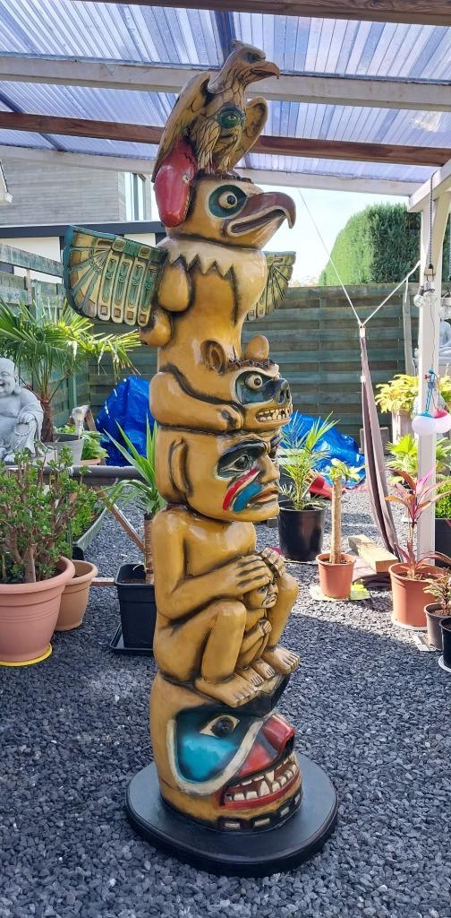 Levensgroot Beeld Totempaal,220cm,Indiaan totem,Cowboy ,,, Verzamelen, Beelden en Beeldjes, Zo goed als nieuw, Fantasy, Ophalen