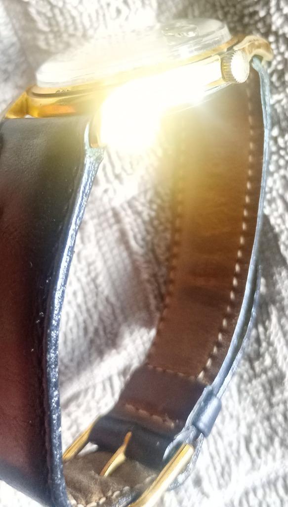 Vergulde Breitling, Handtassen en Accessoires, Horloges | Antiek, Polshorloge, Breitling, 1930 tot 1960, Met bandje, Verguld, Ophalen