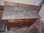 Houten commode kast met marmeren blad, Antiek en Kunst, Ophalen