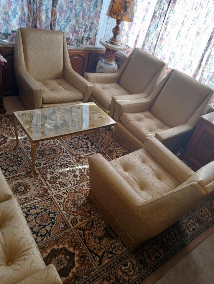 Vintage salon en tafel, Antiek en Kunst, Curiosa en Brocante, Ophalen