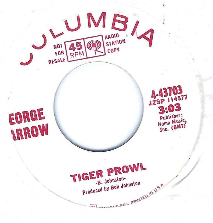 George Carrow – Tiger Prowl / You Are My Sunshine, Cd's en Dvd's, Vinyl Singles, Gebruikt, Single, R&B en Soul, 7 inch, Ophalen of Verzenden