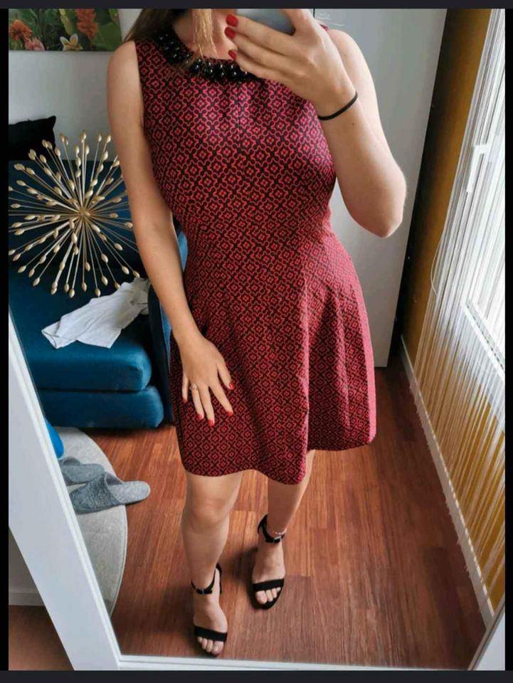 Morgan, jurk met zwarte parels, 36, Kleding | Dames, Jurken, Zo goed als nieuw, Maat 36 (S), Boven de knie, Ophalen of Verzenden