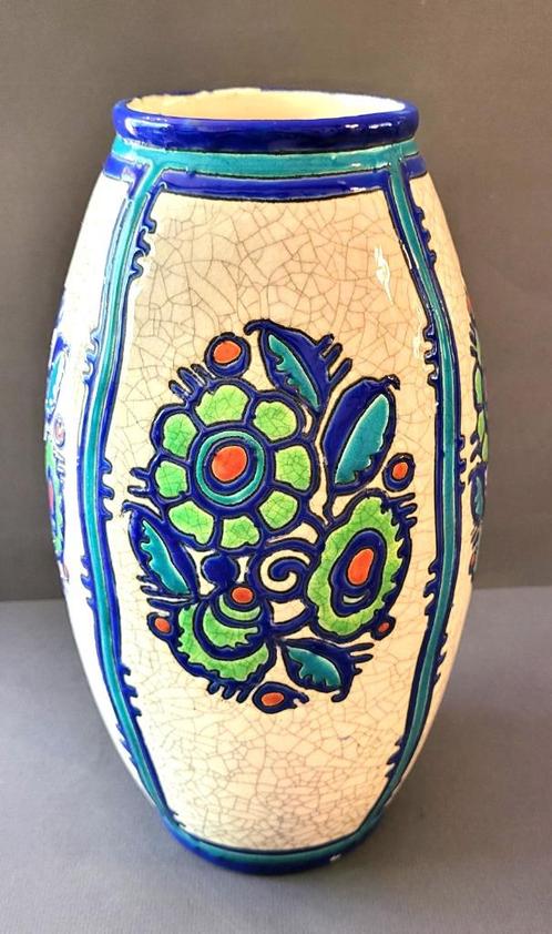 ✔️Grand Vase Boch Art Déco Charles Catteau, Antiquités & Art, Antiquités | Vases, Enlèvement ou Envoi