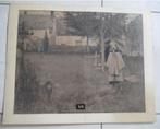 Belle gravure antique 'Au vieux cimetière' - L Hawkins, Enlèvement ou Envoi