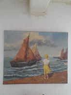 schilderij van oud Hollandse haven, Antiek en Kunst, Kunst | Schilderijen | Klassiek, Ophalen