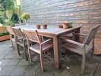 Teak tuintafel met stoelen, Tuin en Terras, Tuintafels, Ophalen, Zo goed als nieuw, Rechthoekig, Teakhout