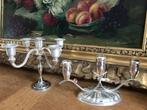 2 vintage kandelaars, Ophalen of Verzenden, Zilver