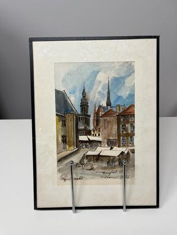 Appelmarkt Veurne - Duforet Noël 1975, Antiek en Kunst, Kunst | Schilderijen | Klassiek, Ophalen of Verzenden