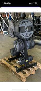 Technogym gewichtschijven / plates / platen (+ houder), Ophalen, Zo goed als nieuw