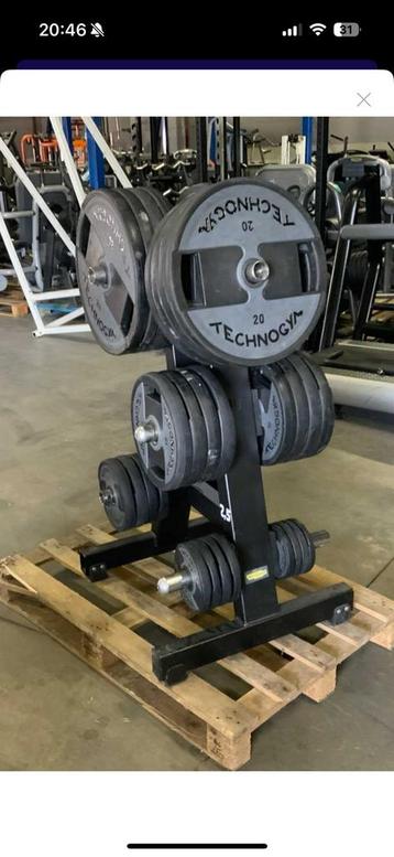 Technogym gewichtschijven / plates / platen (+ houder) beschikbaar voor biedingen