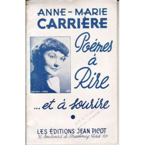 Poèmes à Rire...et à Sourire d'Anne-marie Carrière de 1955, Livres, Poèmes & Poésie, Utilisé, Un auteur, Enlèvement ou Envoi