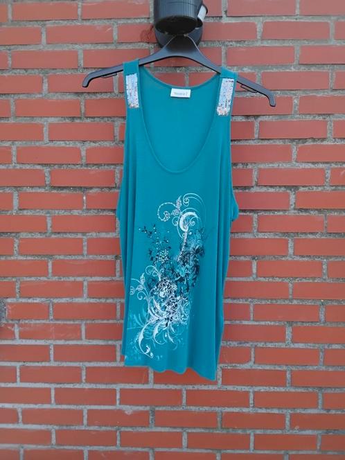 Mooi groen topje met tekening, Kleding | Dames, Topjes, Zo goed als nieuw, Maat 46/48 (XL) of groter, Groen, Ophalen