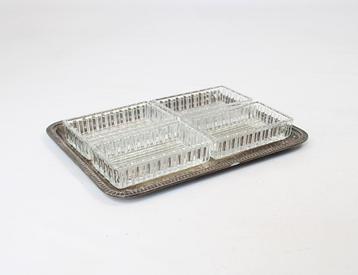 verzilverd dienblad + 4 presenteerschaaltjes, Wiskemann beschikbaar voor biedingen