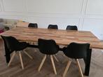 Eettafel IKEA + 6 eetstoelen, Huis en Inrichting, Ophalen, 100 tot 150 cm, Eikenhout, 200 cm of meer