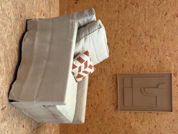 Zetel arflex éénzit met linnen/ katoen hoes ontwerp Vincent, 75 à 100 cm, Design artflex, Comme neuf, Enlèvement