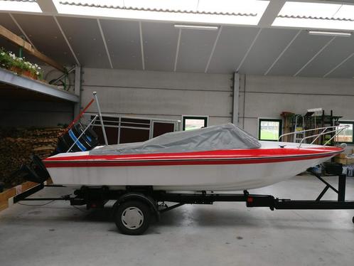 Speedboot fletcher met trailer en Mercury motor, Watersport en Boten, Speedboten, Gebruikt, 3 tot 6 meter, Benzine, 120 tot 200 pk
