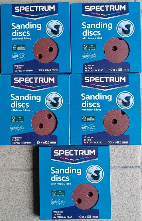 5 pakjes Spectrum schuurpapier 10 x 125 mm, Doe-het-zelf en Bouw, Overige Doe-Het-Zelf en Bouw, Nieuw, Ophalen of Verzenden