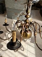 Bronzen luster en wandlamp., Antiek en Kunst, Antiek | Verlichting, Ophalen