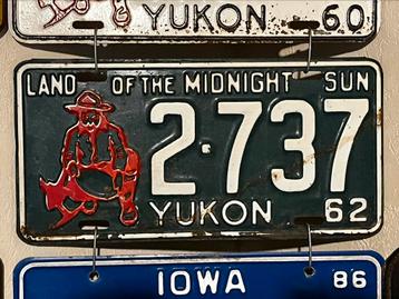 Ancienne plaque d’immatriculation de voiture Canada Yukon, Enlèvement ou Envoi