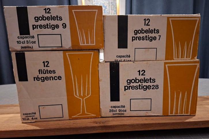 4 cartons de 12 verres Luminarc, Collections, Verres & Petits Verres, Verre à eau, Enlèvement