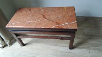 Table basse avec plaque en marbre amovible, Maison & Meubles, Tables | Tables de salon, Enlèvement, Comme neuf, Rectangulaire