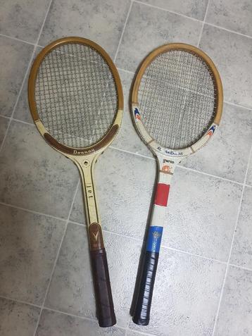 oude houten tennisrackets