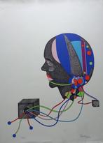 PAUL VAN HOEYDONCK / ROBOTHOOFD / ZEEFDRUK / 76x55cm / SIG, Antiek en Kunst, Ophalen of Verzenden