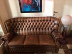 CHESTERFIELD DRIEZITTER LABEL SPRINGVALE KLEUR COGNAC/ BRUIN, Huis en Inrichting, Zetels | Zetels, Ophalen, Zo goed als nieuw