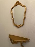 Vergulde spiegel en wandornament-console, Huis en Inrichting, Woonaccessoires | Spiegels, Minder dan 100 cm, Minder dan 50 cm