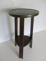 Amsterdamse school messing houten bijzettafel, Antiek en Kunst, Ophalen of Verzenden