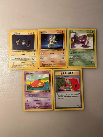 Lotje 5 pokemon Team Rocket base set kaarten beschikbaar voor biedingen