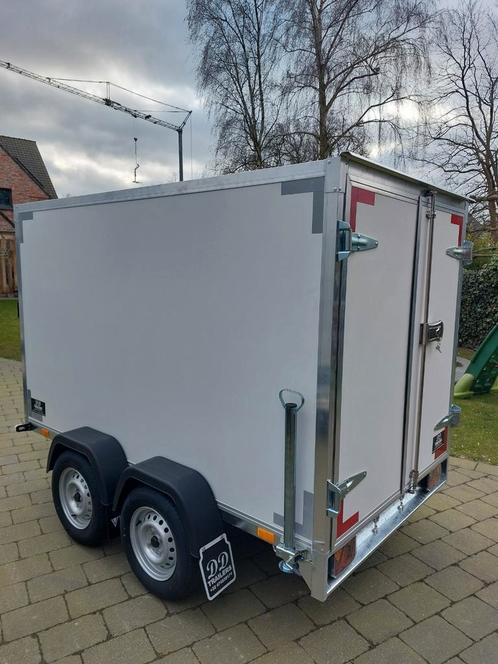 Gesloten dubbelasser 750kg mtm- afm.250x150x150-nieuw !!, Auto diversen, Aanhangers en Bagagewagens, Nieuw, Ophalen of Verzenden