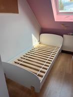 Eenpersoonsbed met lattenbodem, Ophalen, Gebruikt, 90 cm, Wit