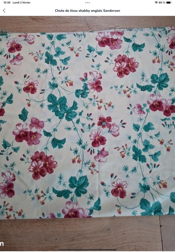 Chute de tissu anglais Sanderson, Hobby & Loisirs créatifs, Tissus & Chiffons, Comme neuf, Coton, Enlèvement ou Envoi