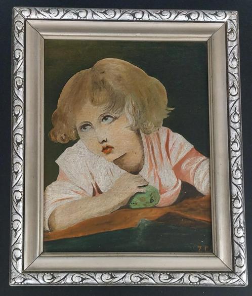 Ingekaderde schilderij op doek 2 - Gesigneerd ZC, Antiek en Kunst, Kunst | Schilderijen | Klassiek, Ophalen of Verzenden