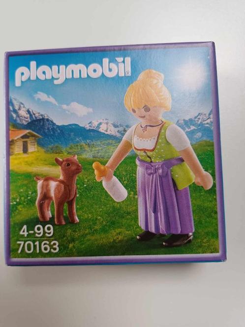 Zeldzame Playmobil nr 70163 Boerin met geitje Milka zie besc, Collections, Jouets, Neuf, Enlèvement