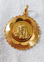 Grote 18k gouden medaillon maria hanger religie, Ophalen of Verzenden