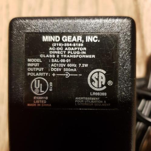 Adapters AC 120Volt naar  DC 6V - 500mA, Elektronische apparatuur, Onderdelen en Toebehoren, Nieuw, Ophalen of Verzenden