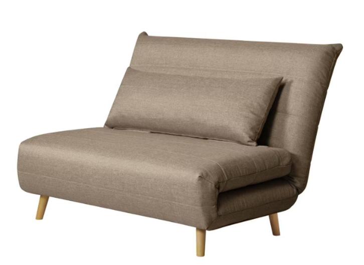 Slaapfauteuil Ösmo - geweven stof - Zandgrijs, Huis en Inrichting, Slaapkamer | Slaapbanken, Zo goed als nieuw, 120 cm, 190 cm of minder