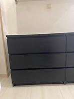 2x Commode 3 laden zwart 80x78cm Malm ikea, Huis en Inrichting, Ophalen, Zo goed als nieuw