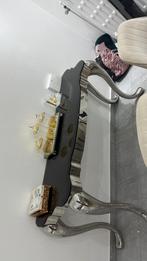 moderne eettafelset met bijzettafel en 6 stijlvolle stoelen, Huis en Inrichting, Tafels | Salontafels, Ophalen, Zo goed als nieuw