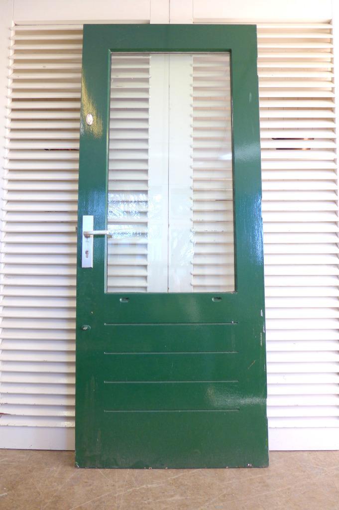 Hardhouten achter - schuurdeur met dubbelglas, Doe-het-zelf en Bouw, Deuren en Vliegenramen, Ophalen