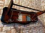 Wandkapstok met spiegel en houten staaf – donker hout, Zo goed als nieuw, Minder dan 100 cm, Hout, Ophalen