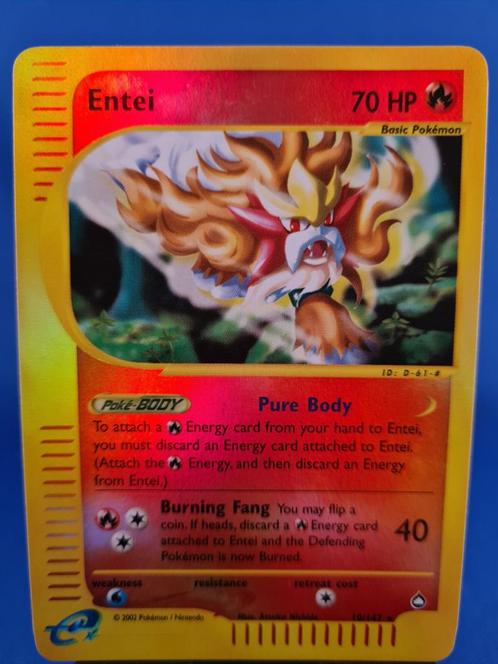 Entei 10/147 - Aquapolis (Reverse Holo), Hobby en Vrije tijd, Verzamelkaartspellen | Pokémon, Zo goed als nieuw, Verzenden