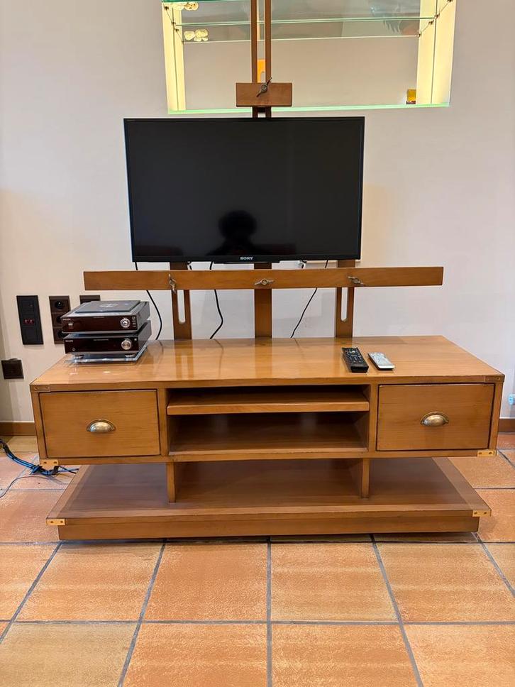 Meuble TV en bois avec support + TV Sony, Maison & Meubles, Armoires | Mobilier de télévision, Comme neuf, Enlèvement